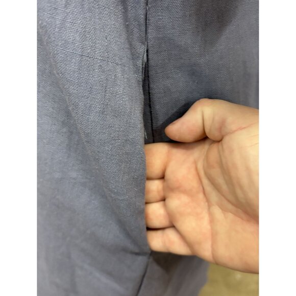 Everlily Button-Down Shirt Dress Roll-Up Sleeves Womens PL Linen Blend Pockets - Picture 6 of 12